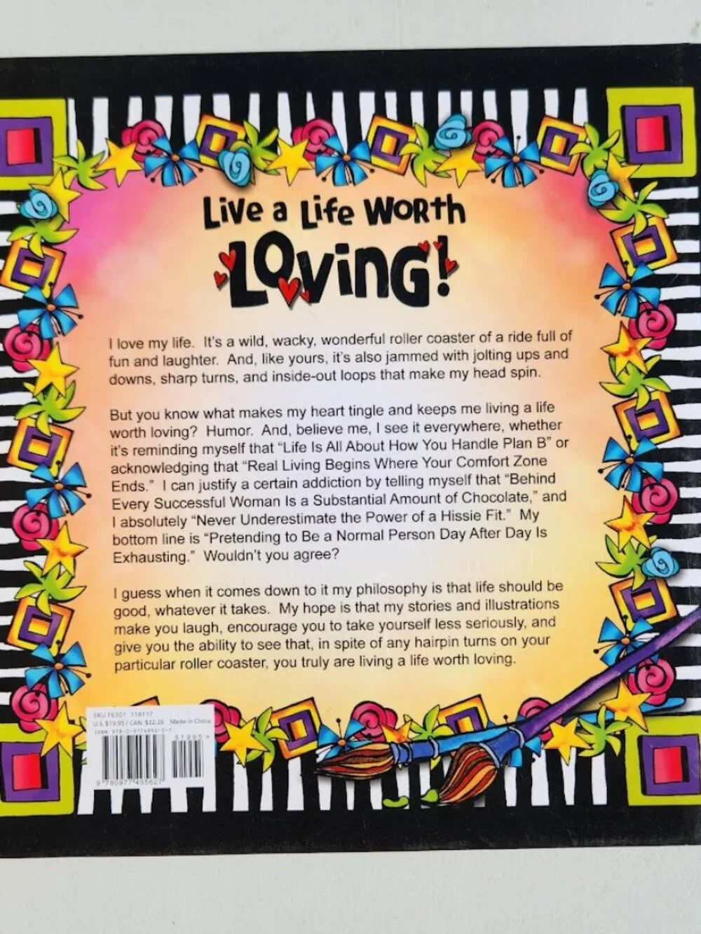 Live a Life Worth Living Suzy Toronto Hardcover Book of Wisdom Self-Help Inspira
